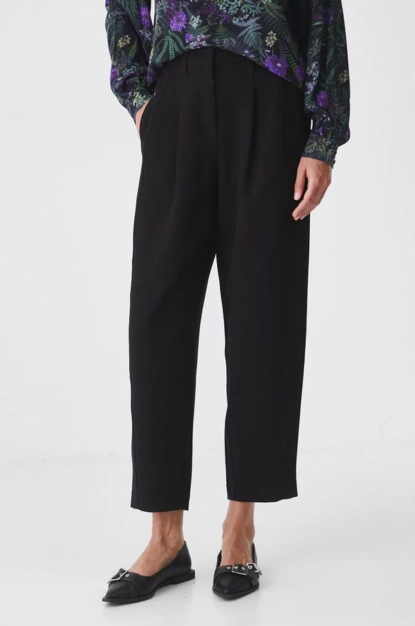 Medicine Hlače Medicine za žene, boja: crna, chinos kroj, srednje visoki struk