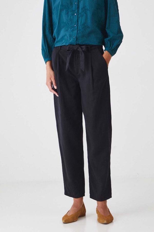 Medicine Hlače Medicine za žene, boja: crna, chinos kroj, srednje visoki struk