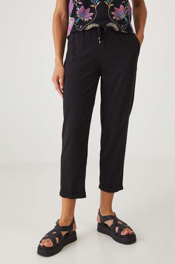 Medicine Hlače Medicine za žene, boja: crna, chinos kroj, srednje visoki struk