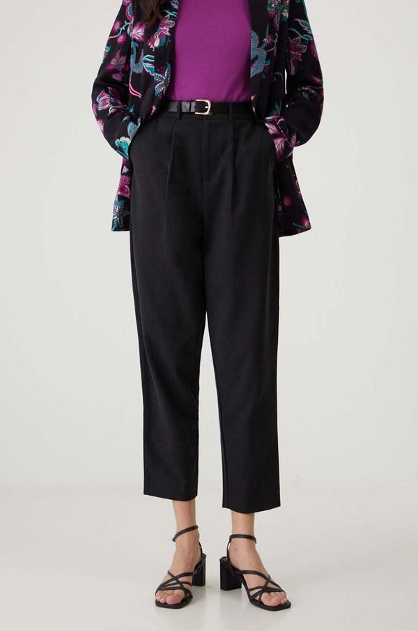 Medicine Hlače Medicine za žene, boja: crna, chinos kroj, visoki struk