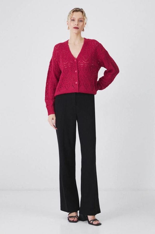 Medicine Hlače Medicine za žene, boja: crna, široke, visoki struk