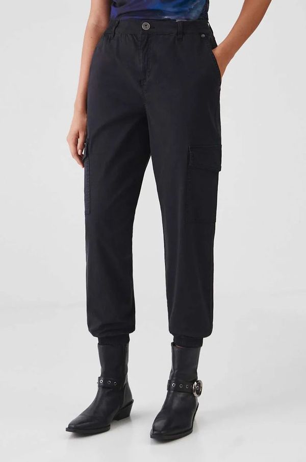 Medicine Hlače Medicine za žene, boja: crna, srednje visoki struk