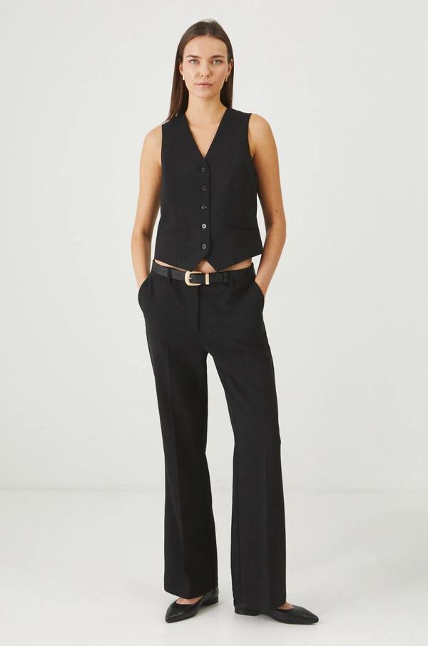 Medicine Hlače Medicine za žene, boja: crna, trapez, srednje visoki struk