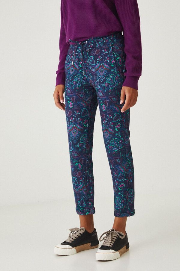 Medicine Hlače Medicine za žene, boja: tamno plava, s uzorkom