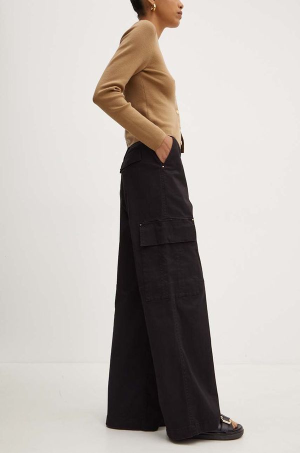 MICHAEL Michael Kors Hlače MICHAEL Michael Kors za žene, boja: crna, ravni kroj, visoki struk, MT430O53X6