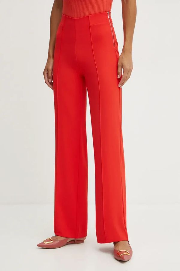 Morgan Hlače Morgan PBARY za žene, boja: crvena, ravni kroj, visoki struk, PBARY