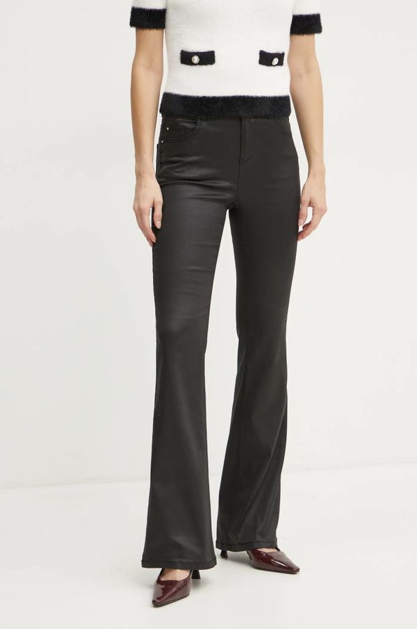 Morgan Hlače Morgan PETER za žene, boja: crna, trapez, visoki struk, PETER