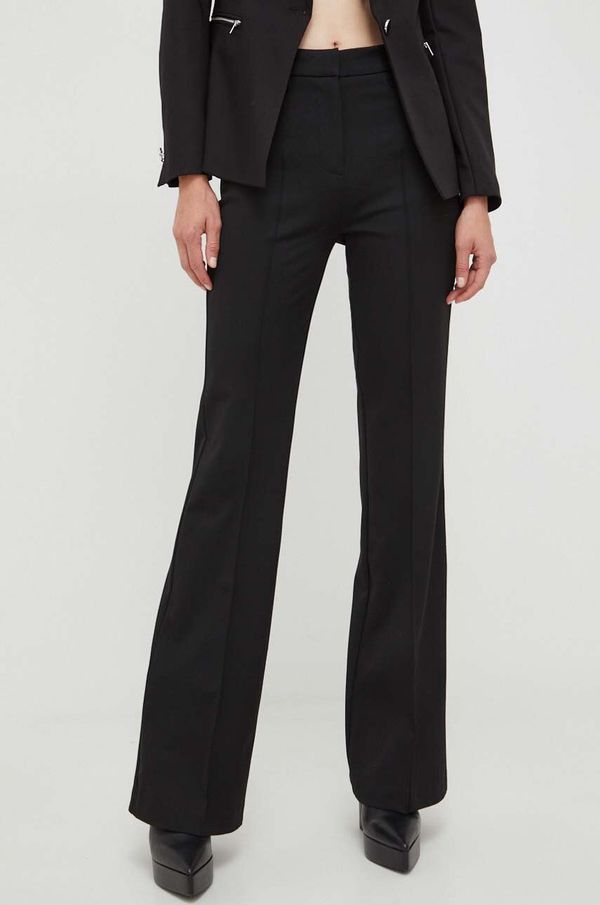 Morgan Hlače Morgan za žene, boja: crna, uski kroj, visoki struk