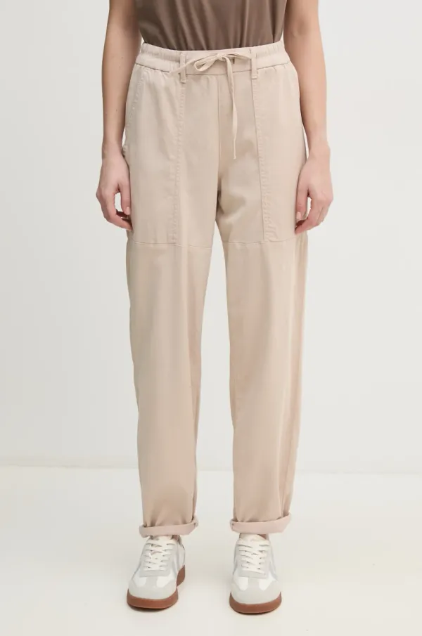 Mos Mosh Hlače Mos Mosh za žene, boja: bež, ravni kroj, visoki struk, 168840