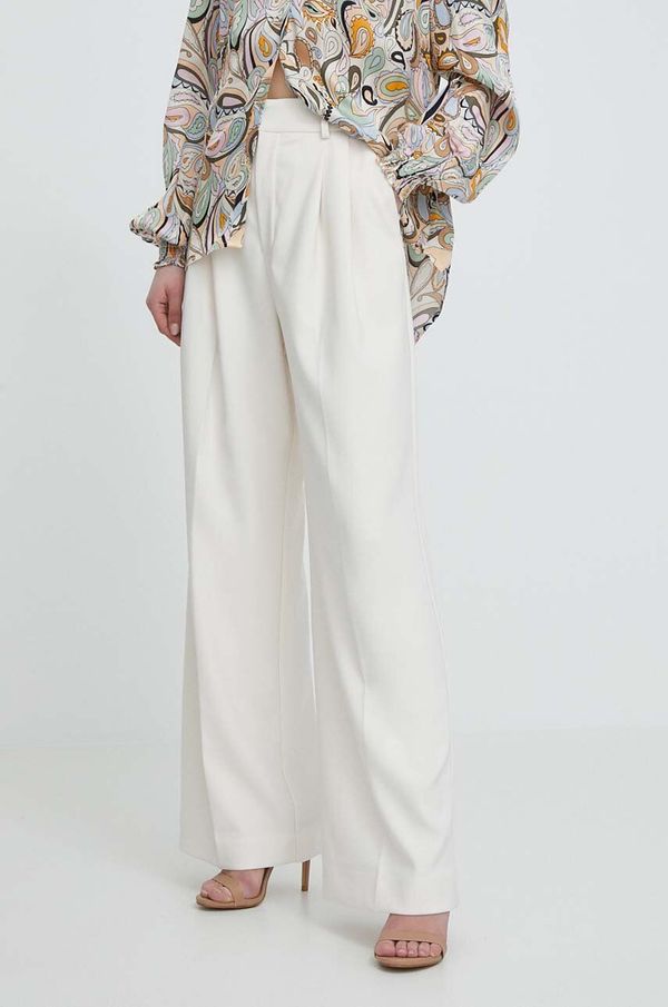 Mos Mosh Hlače Mos Mosh za žene, boja: bež, široke, visoki struk