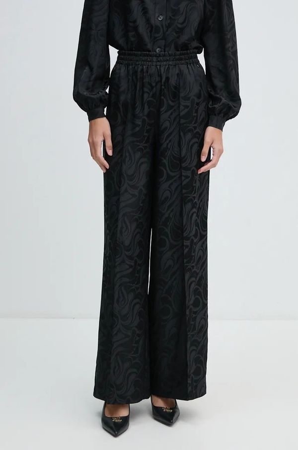 Mos Mosh Hlače Mos Mosh za žene, boja: crna, široke, visoki struk, 166140