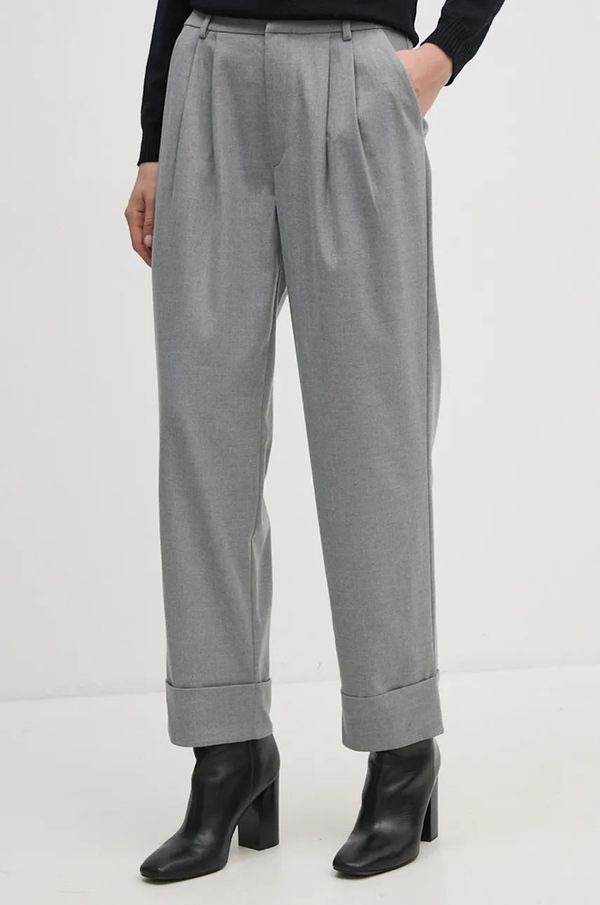 Mos Mosh Hlače Mos Mosh za žene, boja: siva, široke, visoki struk, 164890