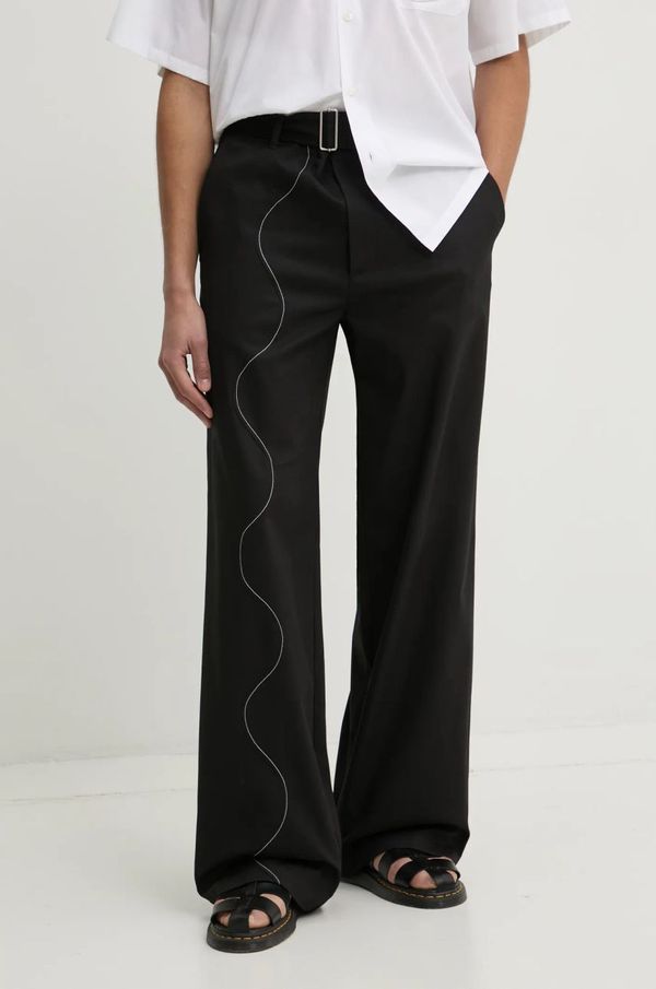 MSGM Hlače MSGM za muškarce, boja: crna, ravni kroj, 3840MP18X.257133