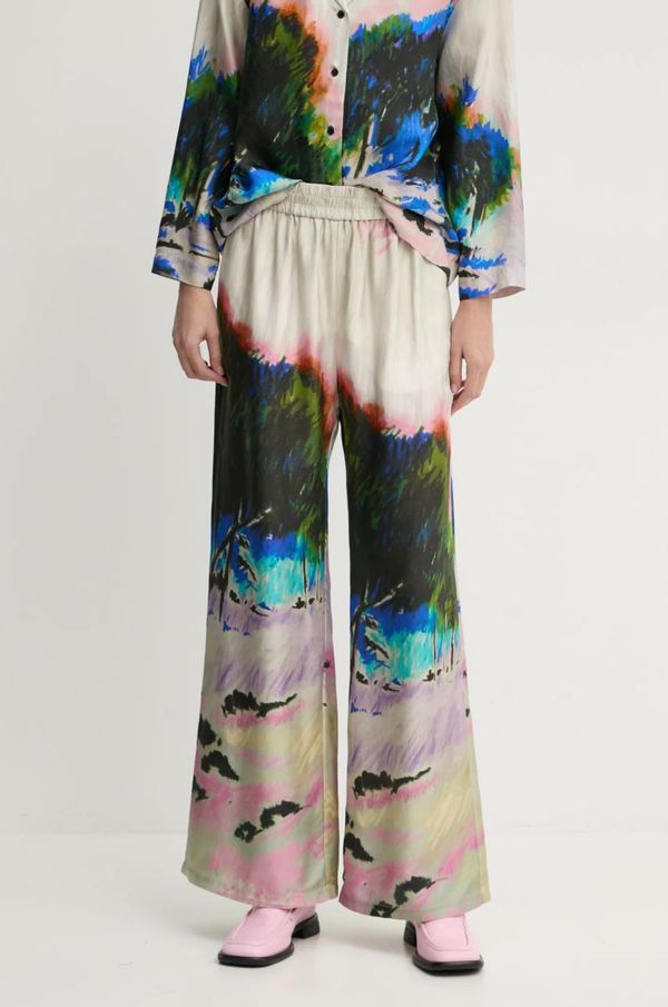 MUNTHE Hlače MUNTHE ARUM za žene, boja: bež, široke, visoki struk, 244140524418