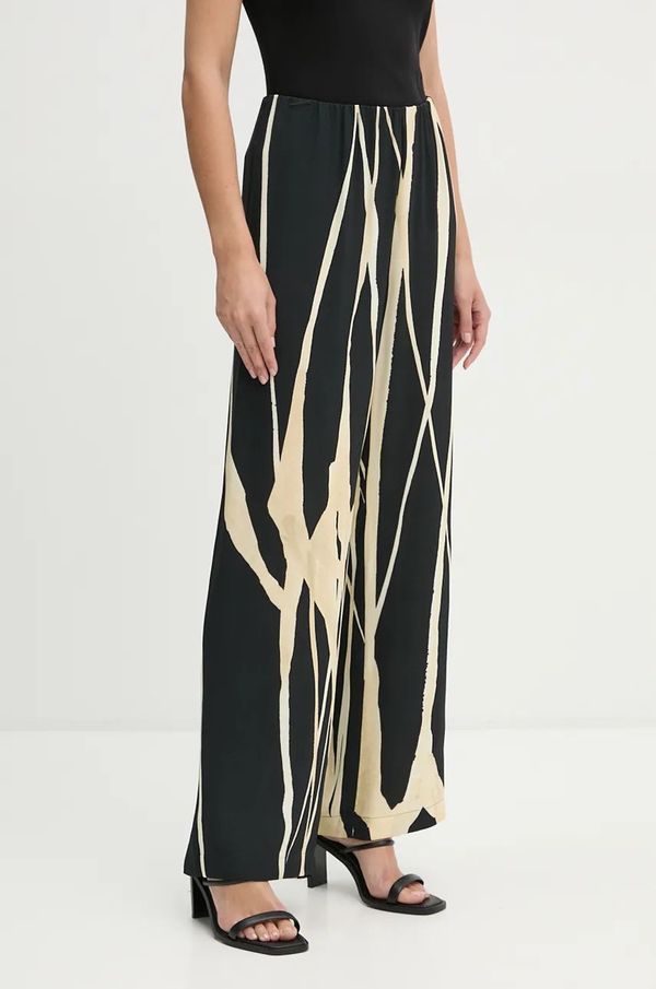 Nanushka Hlače Nanushka BRENDA za žene, boja: crna, ravni kroj, visoki struk, NW24PFOW20399