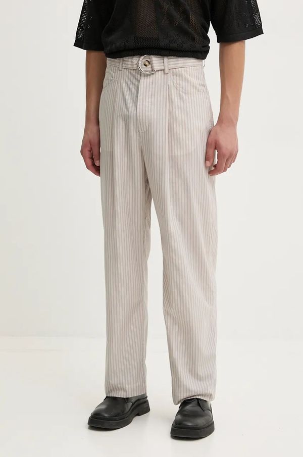 Nanushka Hlače Nanushka FERRE za muškarce, boja: bež, chinos kroj, NM24PFPA01775