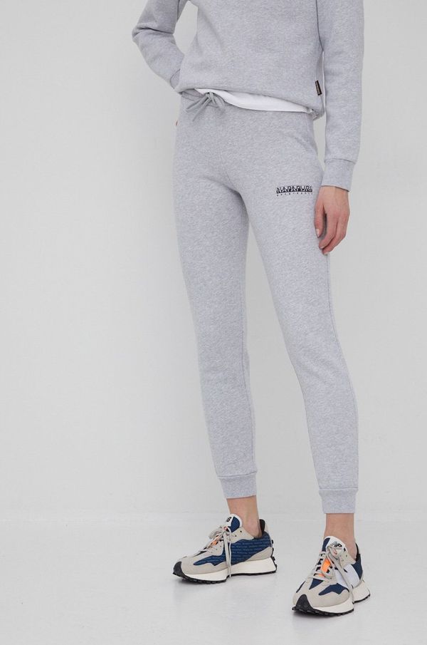 Napapijri Hlače Napapijri za žene, boja: siva, melanž, NP0A4G8Y7951-050