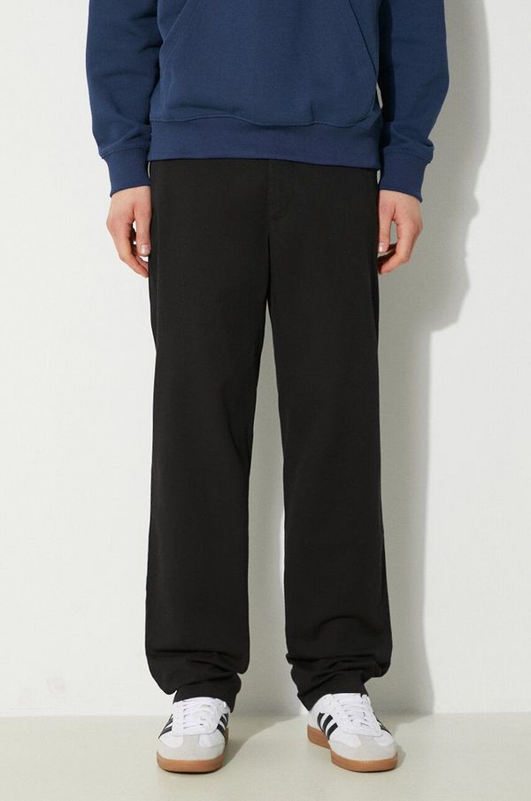 Norse Projects Hlače Norse Projects Aros Regular Organic za muškarce, boja: crna, ravni kroj, N25.0368.9999
