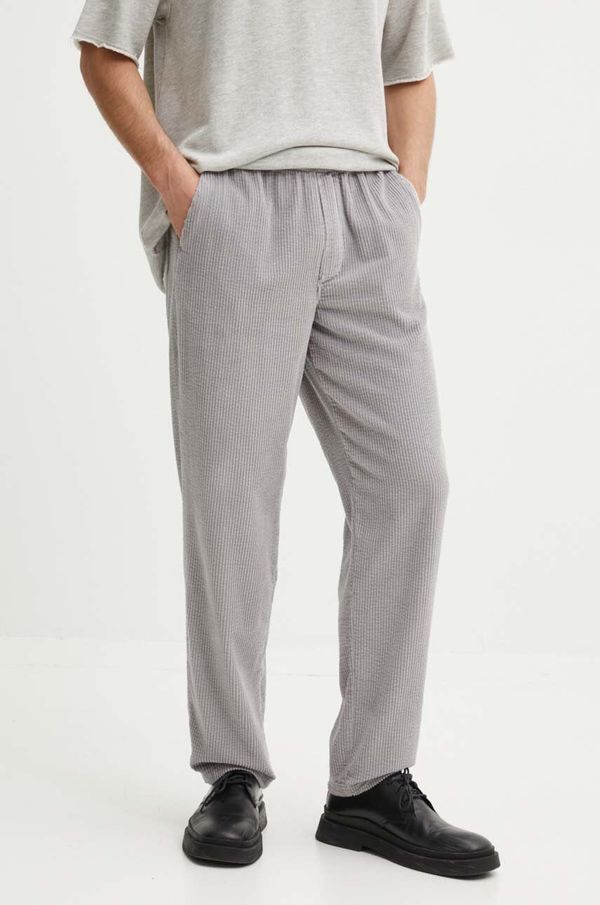 American Vintage Hlače od samta American Vintage boja: siva, MPADO10AH24