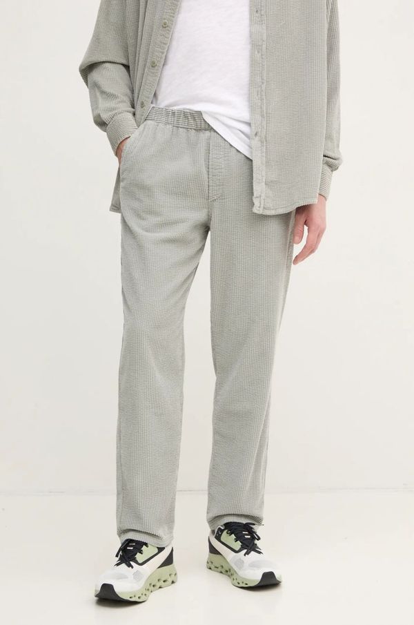 American Vintage Hlače od samta American Vintage boja: zelena, ravni kroj, MPADO10AE25