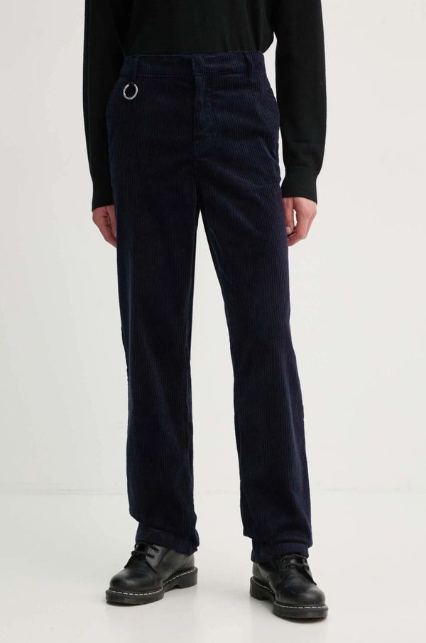 Études Studio Hlače od samta Études Studio boja: tamno plava, ravni kroj, H24MMTRO463