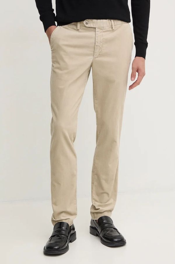 Hackett London Hlače od samta Hackett London boja: bež, uski kroj, HM212656R