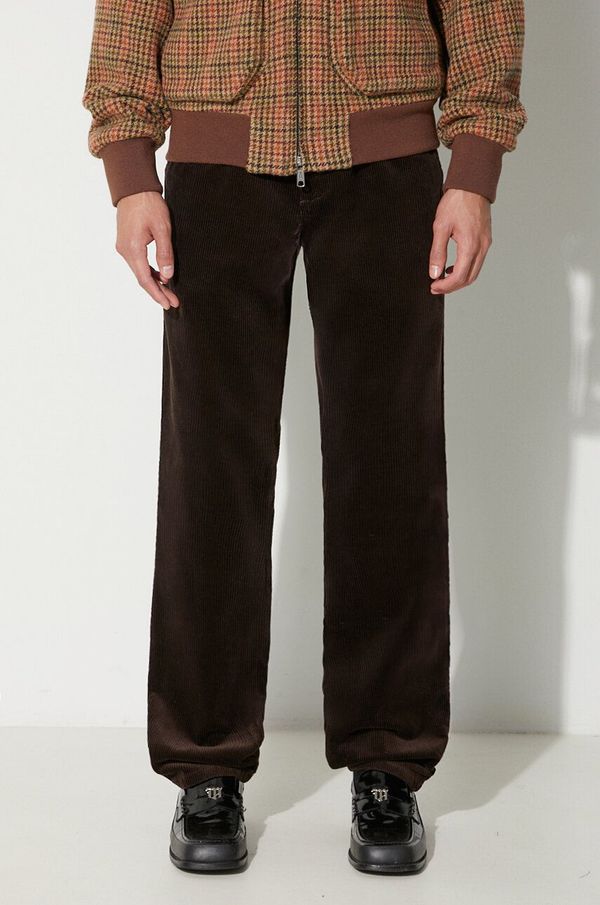 Norse Projects Hlače od samta Norse Projects Aros boja: smeđa, ravni kroj