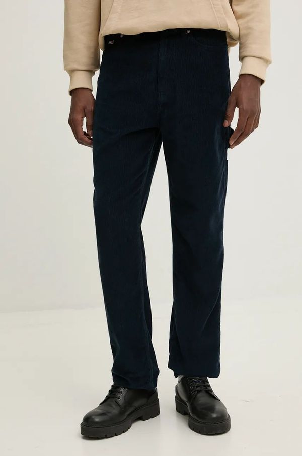 Tommy Jeans Hlače od samta Tommy Jeans boja: tamno plava, ravni kroj, DM0DM20454