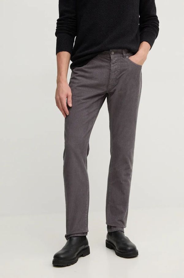 United Colors of Benetton Hlače od samta United Colors of Benetton boja: siva, ravni kroj, 4FYHU7B88