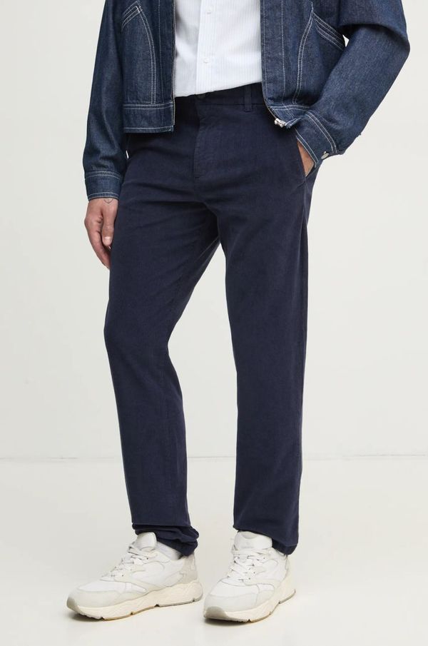 United Colors of Benetton Hlače od samta United Colors of Benetton boja: tamno plava, ravni kroj, 41ULUF04Z