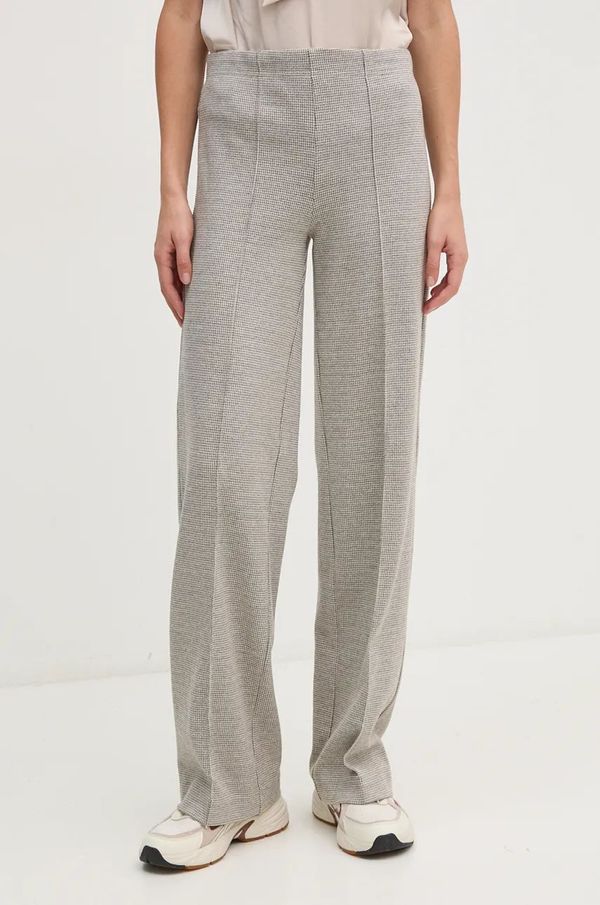 OUI Hlače OUI za žene, boja: bež, ravni kroj, visoki struk, 88767