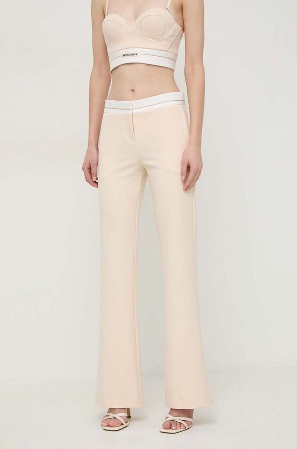 Patrizia Pepe Hlače Patrizia Pepe za žene, boja: bež, trapez, visoki struk