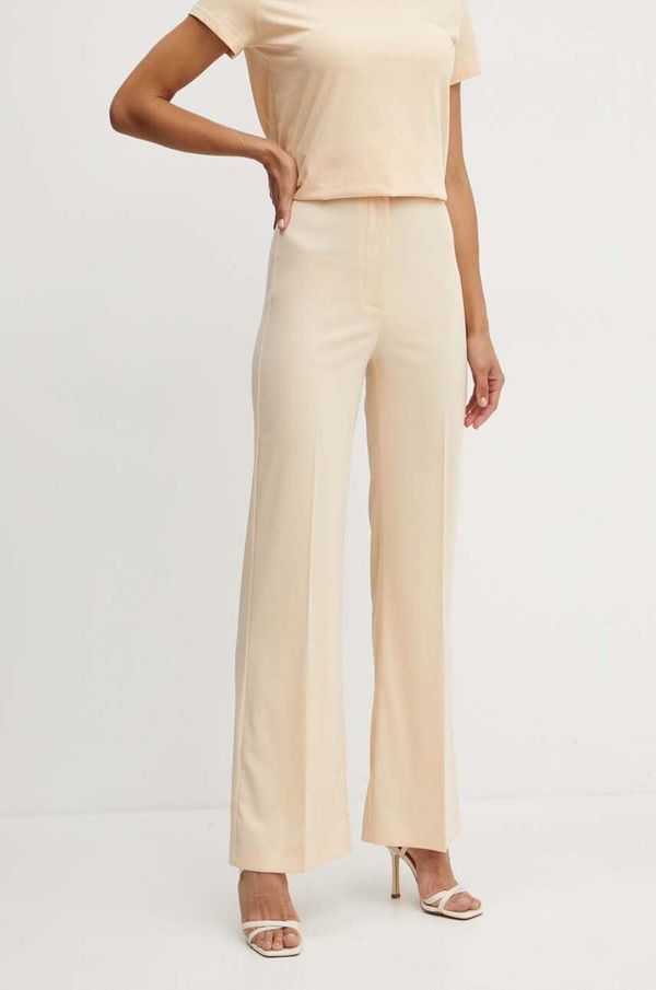 Patrizia Pepe Hlače Patrizia Pepe za žene, boja: bež, trapez, visoki struk, 8P0653 A6F5