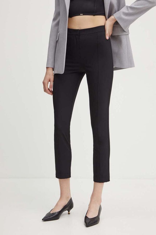 Patrizia Pepe Hlače Patrizia Pepe za žene, boja: crna, kroj cigarette, visoki struk, 8P0650 A110