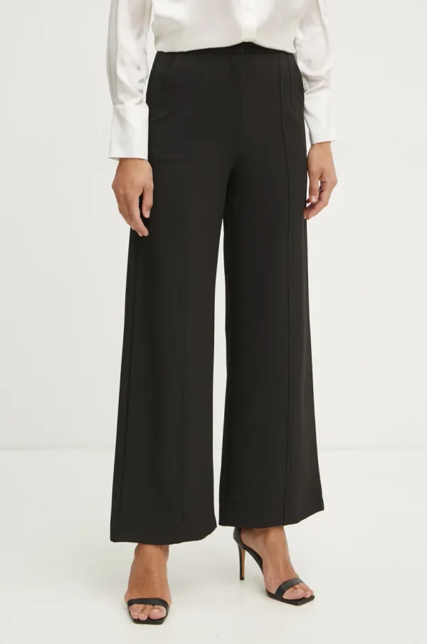 Patrizia Pepe Hlače Patrizia Pepe za žene, boja: crna, široke, visoki struk, 8P0696 A375
