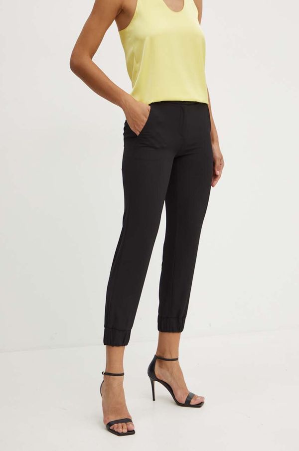 Patrizia Pepe Hlače Patrizia Pepe za žene, boja: crna, srednje visoki struk, 8P0656 A454