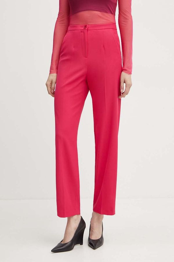 Patrizia Pepe Hlače Patrizia Pepe za žene, boja: ružičasta, ravni kroj, visoki struk, 8P0621 A454