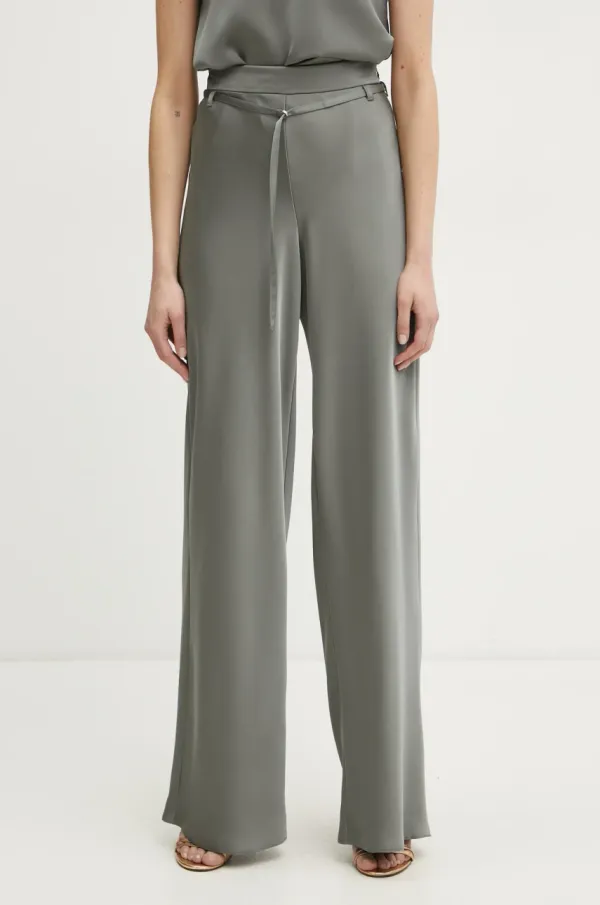 Patrizia Pepe Hlače Patrizia Pepe za žene, boja: siva, ravni kroj, visoki struk, 8P0689 A459