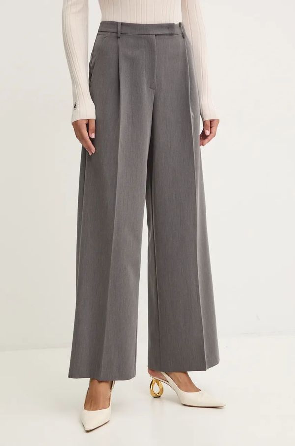 Patrizia Pepe Hlače Patrizia Pepe za žene, boja: siva, široke, visoki struk, 2P1642 A498