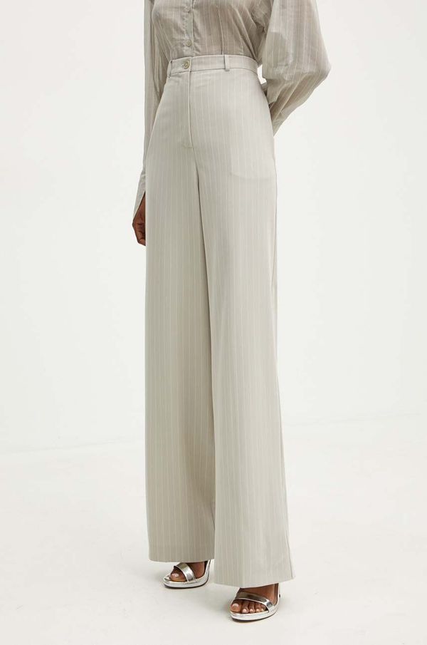 Patrizia Pepe Hlače Patrizia Pepe za žene, boja: siva, široke, visoki struk, 8P0615 A457