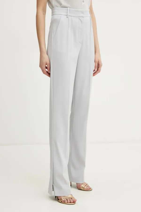 Patrizia Pepe Hlače Patrizia Pepe za žene, boja: siva, uski kroj, visoki struk, 8P0677 A6F5