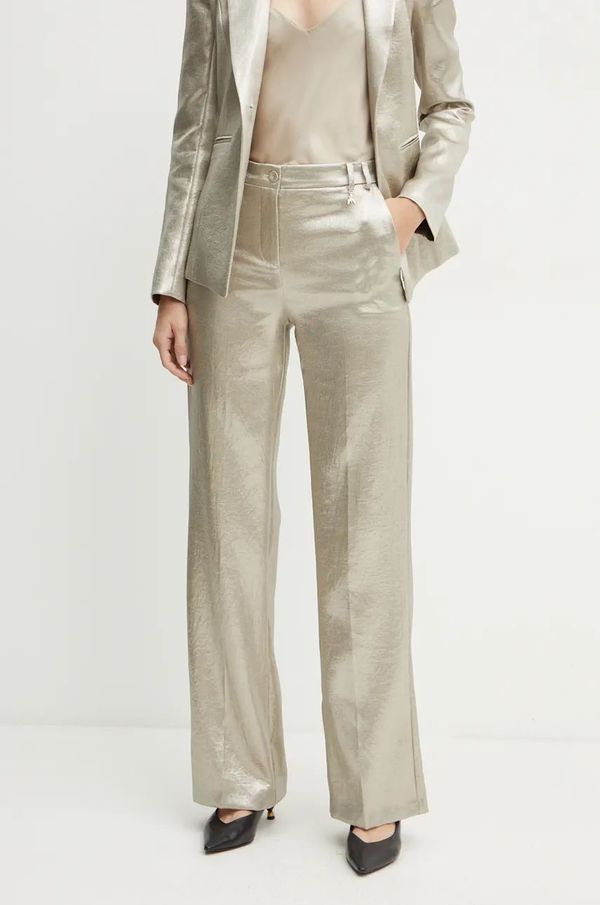 Patrizia Pepe Hlače Patrizia Pepe za žene, boja: zlatna, ravni kroj, visoki struk, 2P1646 A502