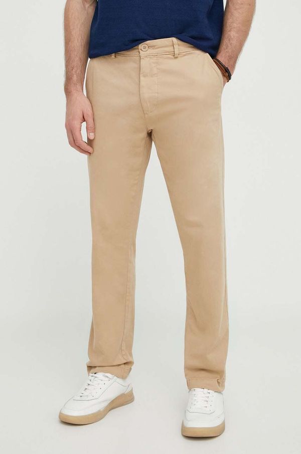 Pepe Jeans Hlače Pepe Jeans SLIM CHINO za muškarce, boja: bež, uski kroj, PM211655