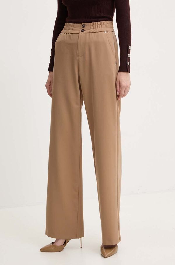 Pinko Hlače Pinko za žene, boja: bež, ravni kroj, visoki struk, 104178 A18E