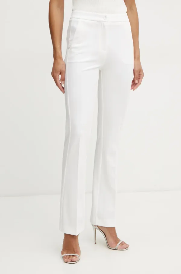 Pinko Hlače Pinko za žene, boja: bež, ravni kroj, visoki struk, 104926 A0HM