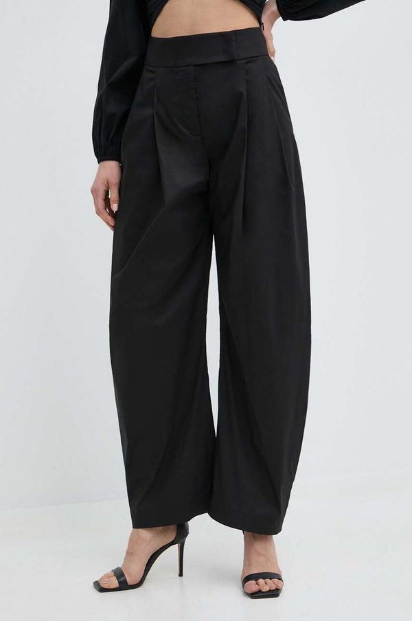 Pinko Hlače Pinko za žene, boja: crna, ravni kroj, visoki struk, 103577 A1TX