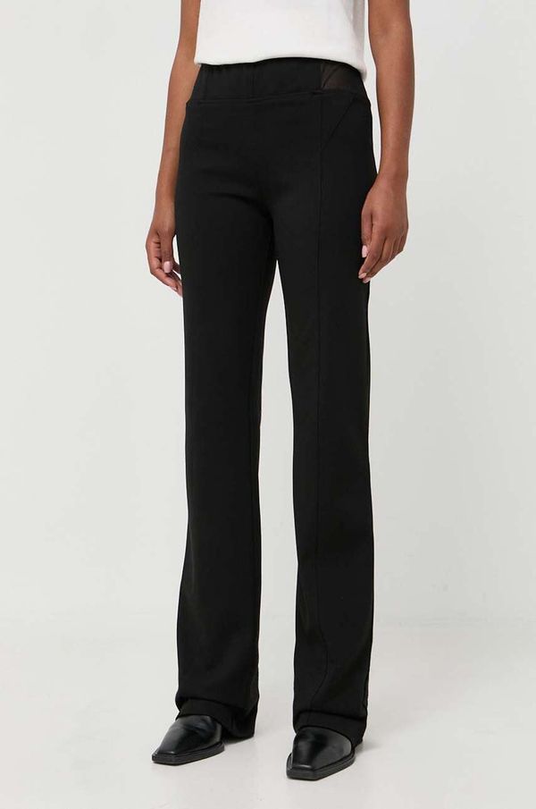 Pinko Hlače Pinko za žene, boja: crna, ravni kroj, visoki struk