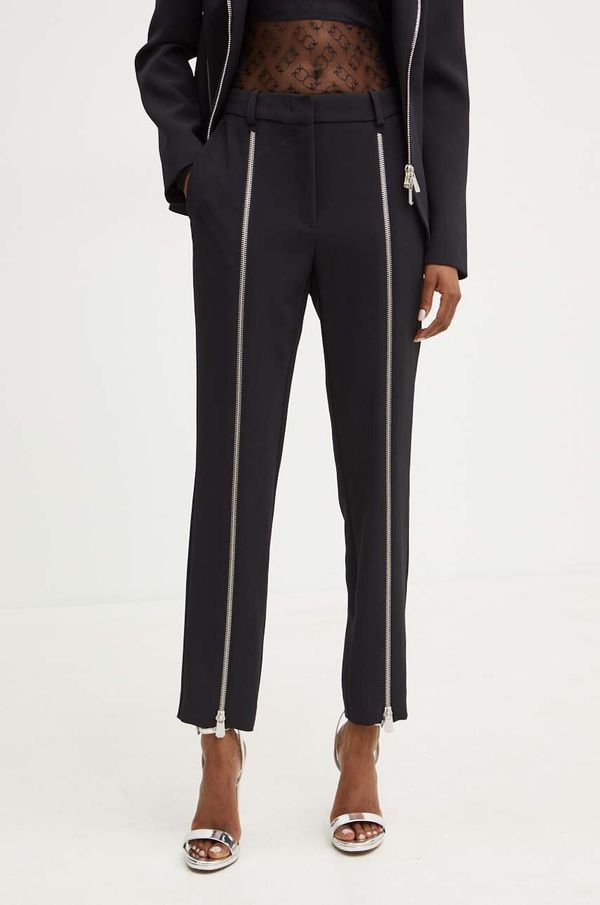 Pinko Hlače Pinko za žene, boja: crna, uski kroj, visoki struk, 104097 A20A