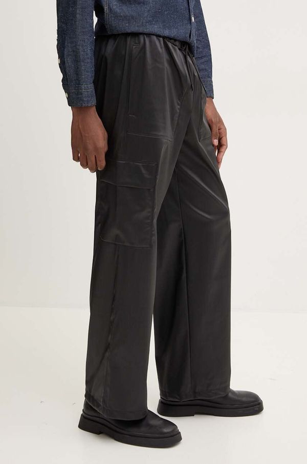Rains Hlače Rains Cargo Rain Pants Wide W3 boja: crna, široke, visoki struk, 18990-84