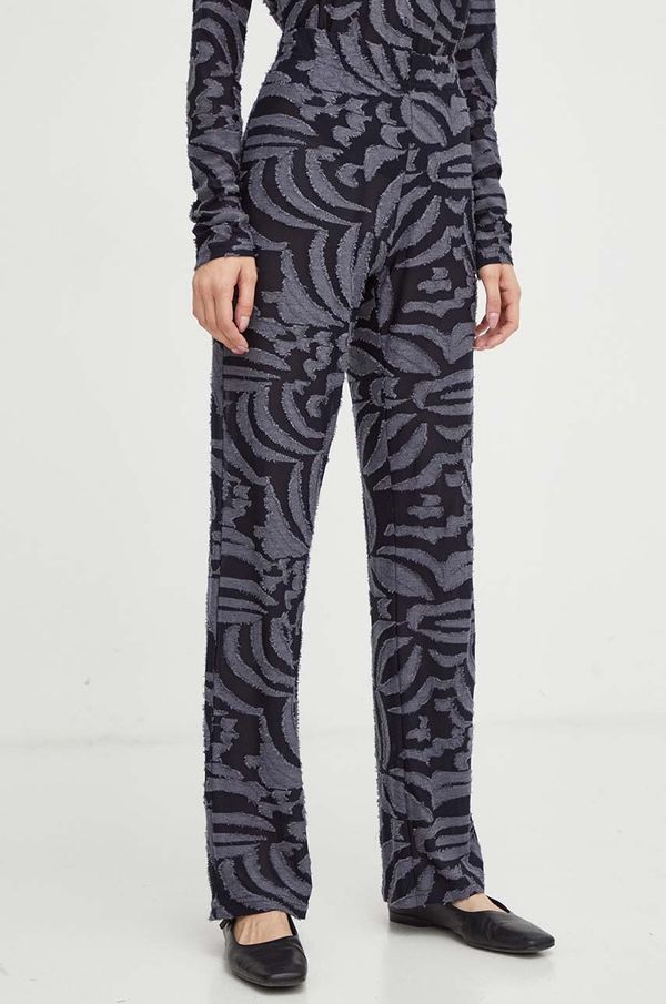 Resume Hlače Résumé za žene, boja: tamno plava, ravni kroj, visoki struk